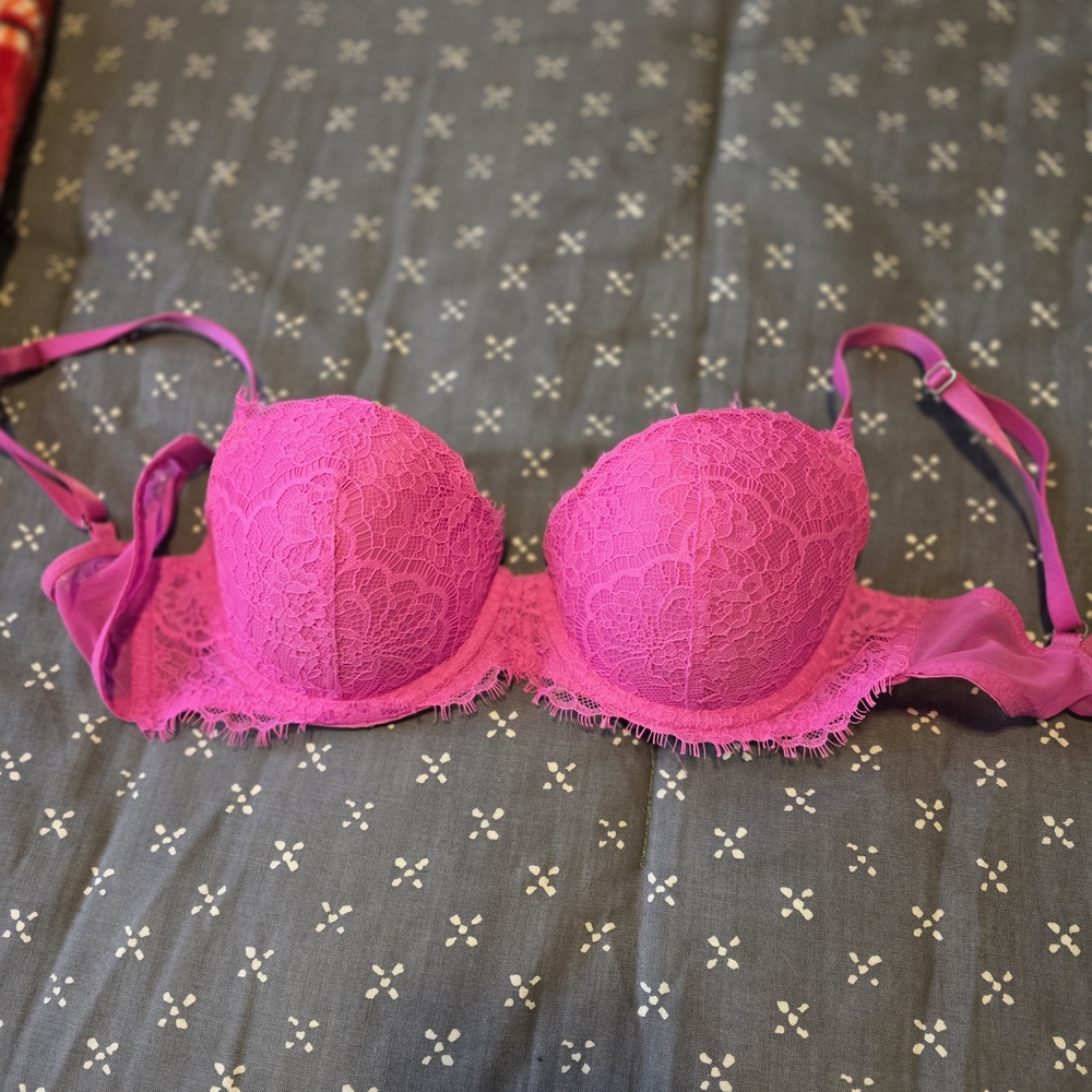 Lace Demi Bra - Pink